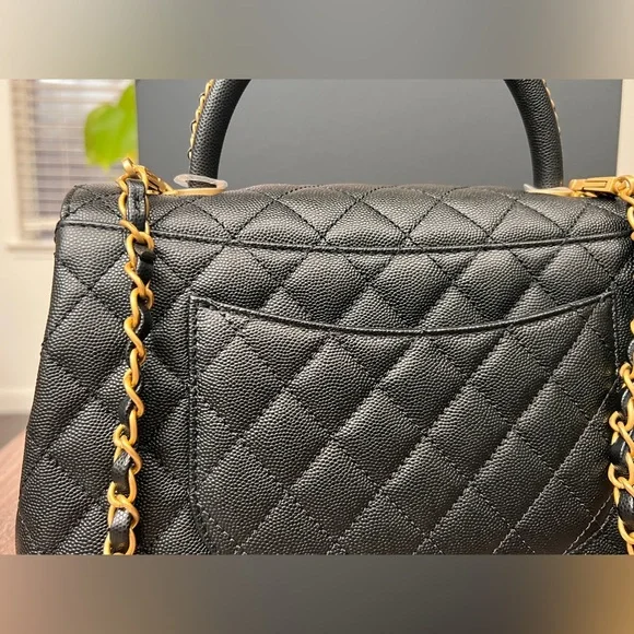 Brand New Coco Chanel Flapbag with handle, v b/black with dust bag and box. - Picture 10 of 15